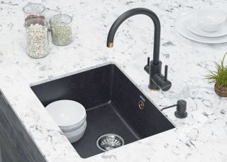 Мойка кухонная Paulmark Gera PM205546-BLM чёрный металлик